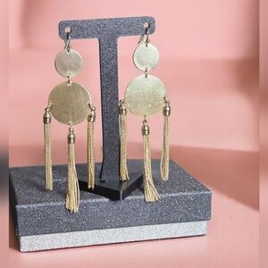 Lulu's Gold Tone Tassel Earrings,  NIP